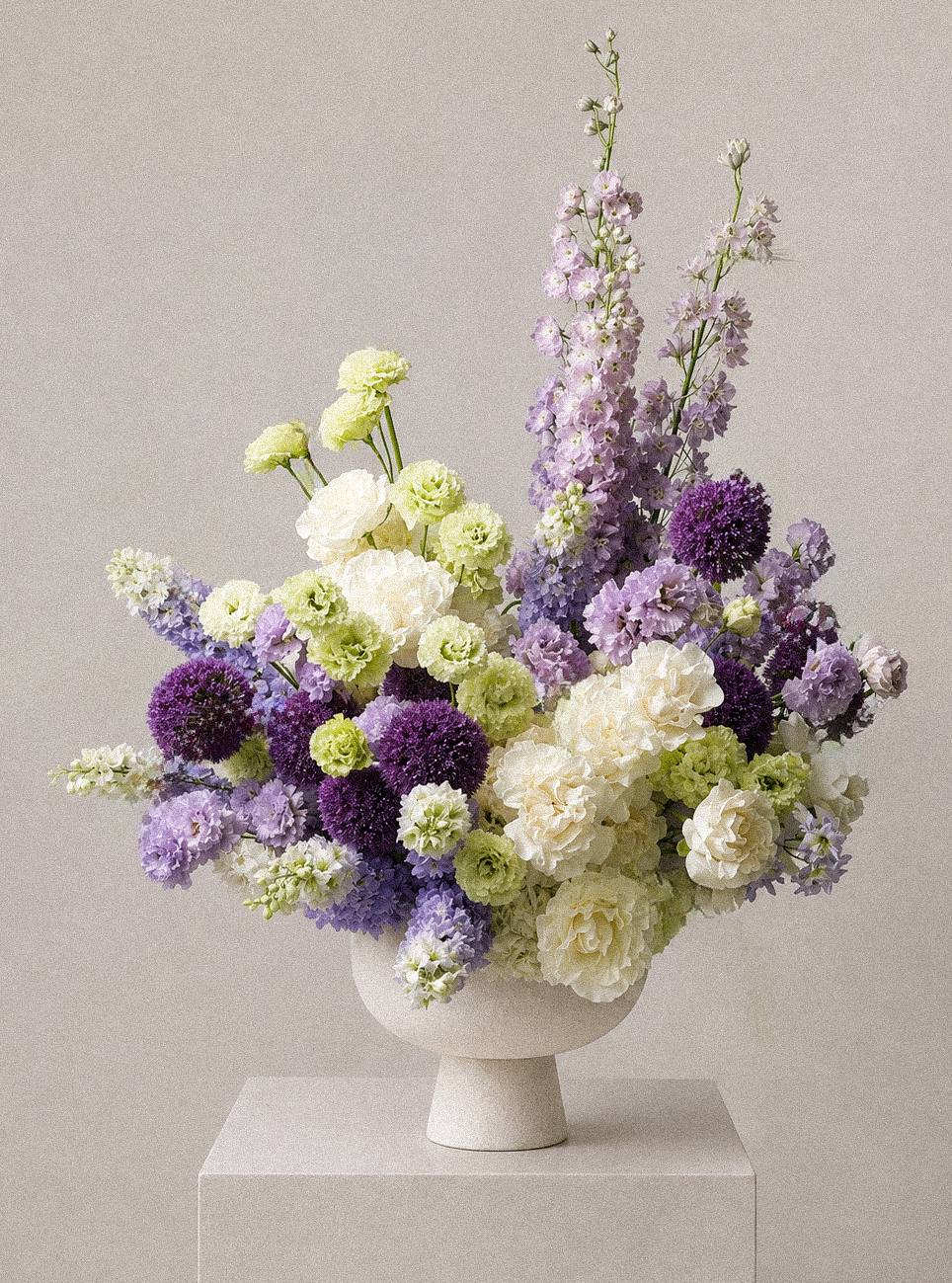 The Violette — violet and cream arrangement by Maison Bloom, Bali